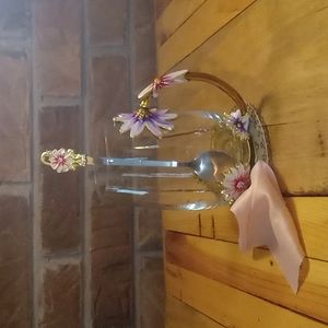 Enamel flower tea cup gift for women